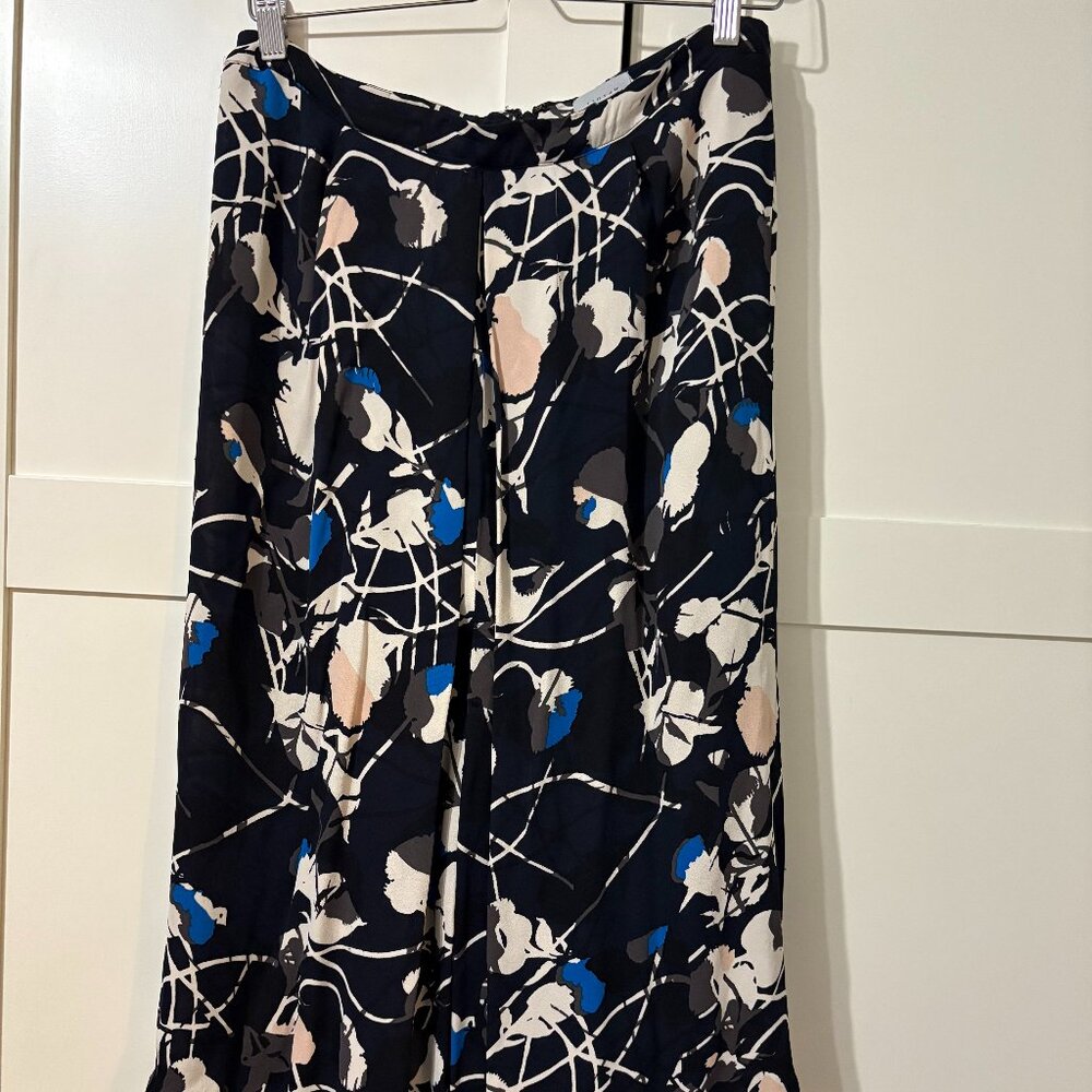 Jigsaw lightweight patterned midi skirt with slit size M